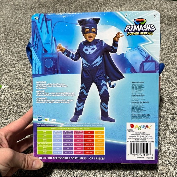 New PJ Masks Power Heroes Halloween Costume Size Toddlers 2T Blue CATBOY - Picture 3 of 7